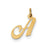 Small Fancy Script Initial A Charm in 14k Gold