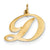 14k Gold Large Fancy Script Initial D Charm hide-image