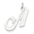 Large Fancy Script Initial A Charm in 14k White Gold