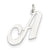 14k White Gold Large Fancy Script Initial A Charm hide-image