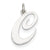 14k White Gold Large Fancy Script Initial C Charm hide-image