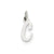 Small Script Initial C Charm in 14k White Gold