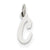 14k White Gold Small Script Initial C Charm hide-image