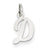 14k White Gold Small Script Initial D Charm hide-image