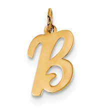 14k Gold Medium Script Initial B Charm hide-image