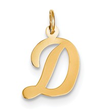 14k Gold Medium Script Initial D Charm hide-image