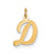 Medium Script Initial D Charm in 14k Gold