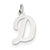 14k White Gold Medium Script Initial D Charm hide-image