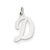 Medium Script Initial D Charm in 14k White Gold