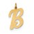 Large Script Initial B Charm in 14k Gold