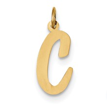 14k Gold Large Script Initial C Charm hide-image