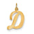 Large Script Initial D Charm in 14k Gold