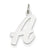 14k White Gold Large Script Initial A Charm hide-image