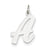 Large Script Initial A Charm in 14k White Gold