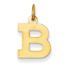 14k Gold Small Block Initial B Charm hide-image