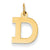 14k Gold Small Block Initial D Charm hide-image