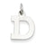 14k White Gold Small Block Initial D Charm hide-image