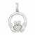 14k White Gold Diamond Claddagh Pendant, Pendants for Necklace