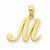 14k Gold M Script Initial Pendant, Pendants for Necklace