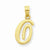 14k Gold O Script Initial Pendant, Pendants for Necklace