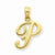 14k Gold P Script Initial Pendant, Pendants for Necklace