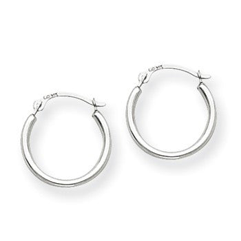 14k White Gold Hoop Earrings