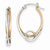 14k Two-tone Oval w/Loop Hoop Earrings