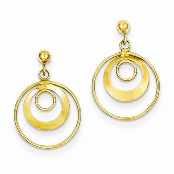 14k Yellow Gold Circle Post Earrings