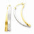 14k Two-tone Curved Earrings