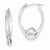 14k White Gold Oval Hoop Earrings