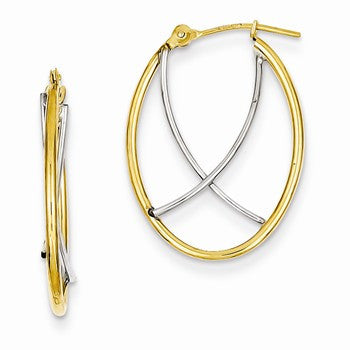 14k Two-tone Hoop Earrings