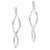 14k White Gold Twisted Post Dangle Earrings