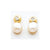 14k Yellow Gold Cultured Pearl CZ Earrings