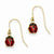 14k Yellow Gold Enameled Ladybug Dangle Earrings