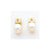 14k Yellow Gold Cultured Pearl CZ Earrings