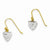 14k Yellow Gold Crystal Heart Dangle Earrings