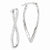 14k White Gold White Swarovski Elements Wave Hoop Earrings