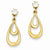 14k Yellow Gold Polished w/CZ Stud Earring Jackets