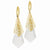 14k Two-tone Polished Diamond-cut Triangular Leverback Earrings