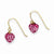 14k Rose Crystal Heart Dangle Earrings