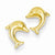 14k Yellow Gold Small Dolphin Post Earrings