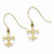 14k Yellow Gold Fleur de lis Dangle Earrings