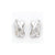 14k White Gold Polished X with CZ Post Earrings