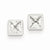 14k White Gold Polished Square CZ Post Earrings