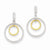 14k Two-tone Double Circle Dangle Earrings