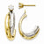 14k Yellow Gold Rhodium J-Hoop with CZ Stud Earring Jackets