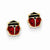 14k Yellow Gold Enameled Ladybug Earrings