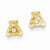 14k Yellow Gold Bear with CZ Earrings