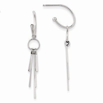 14k White Gold J Hoop w/Multi Stick Earrings