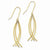 14k Yellow Gold Curved Stick Dangle Earrings